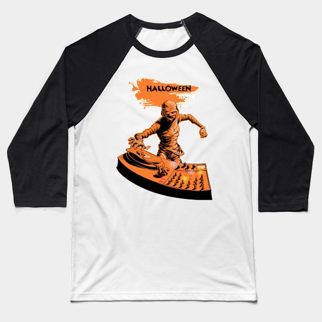 DJ Mummy! Baseball T-Shirt by AntonVTokarev